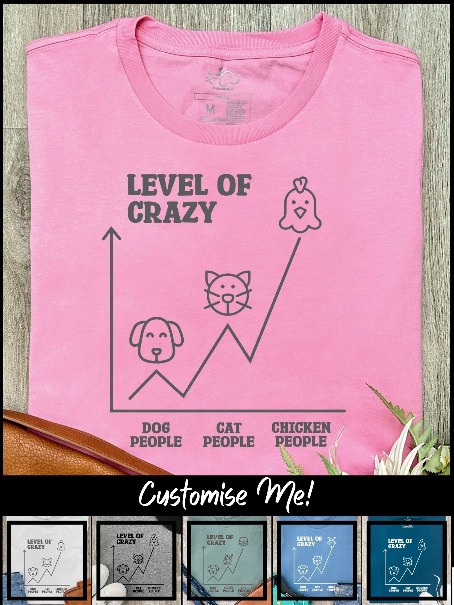 Level Of Crazy Ava Women's Regular Fit Tee (Customisable)
