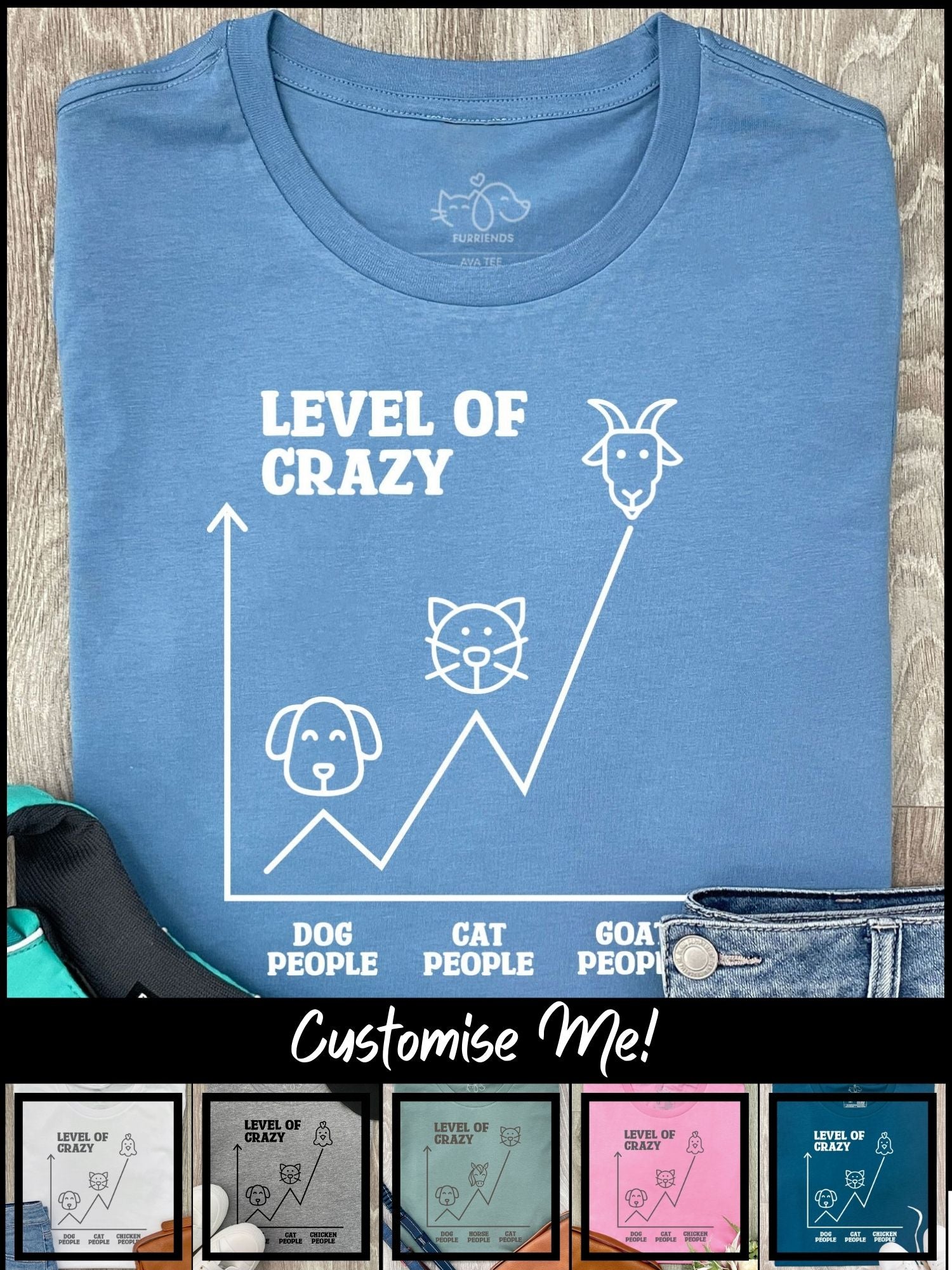 Level Of Crazy Ava Women's Regular Fit Tee (Customisable)