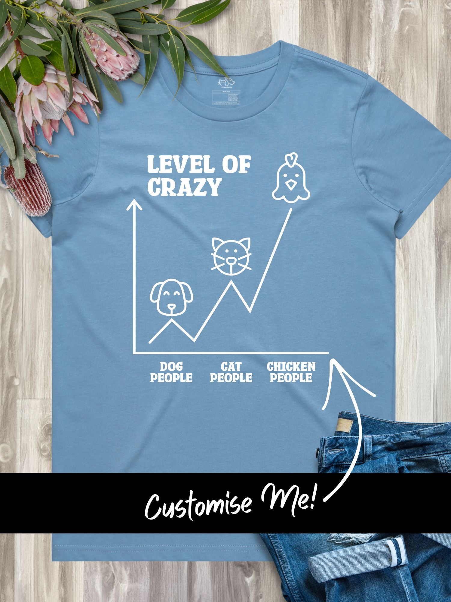 Level Of Crazy Ava Women's Regular Fit Tee (Customisable)