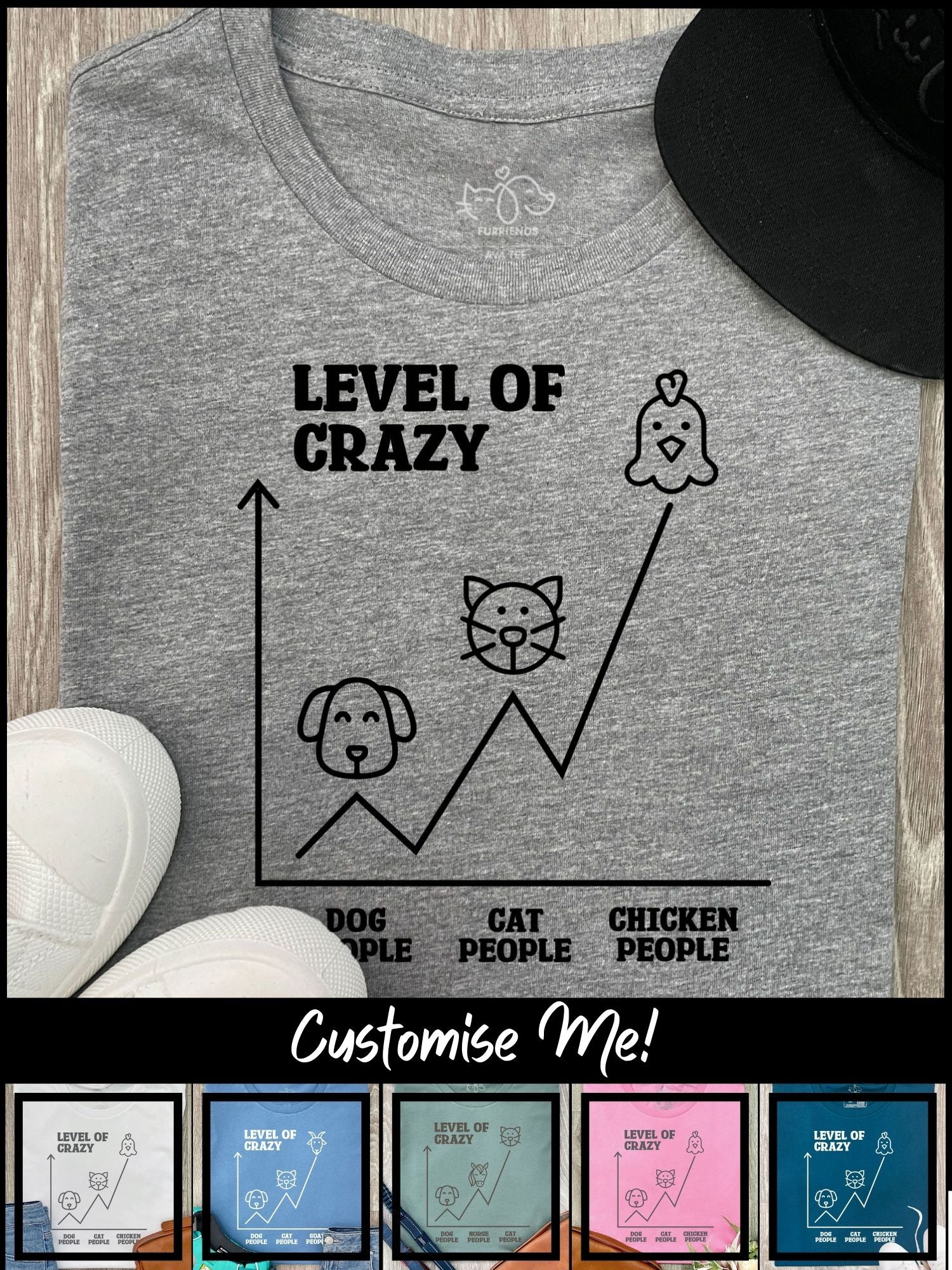 Level Of Crazy Ava Women's Regular Fit Tee (Customisable)