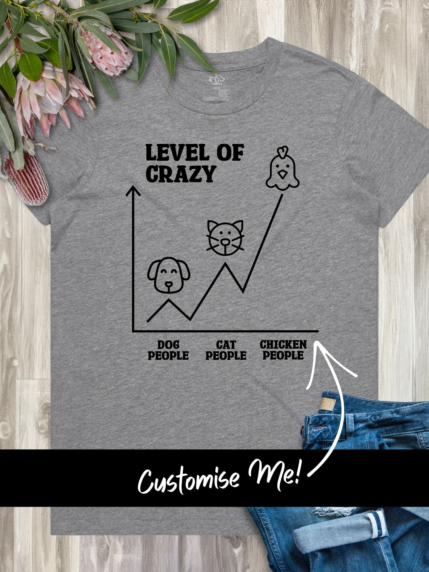 Level Of Crazy Ava Women's Regular Fit Tee (Customisable)