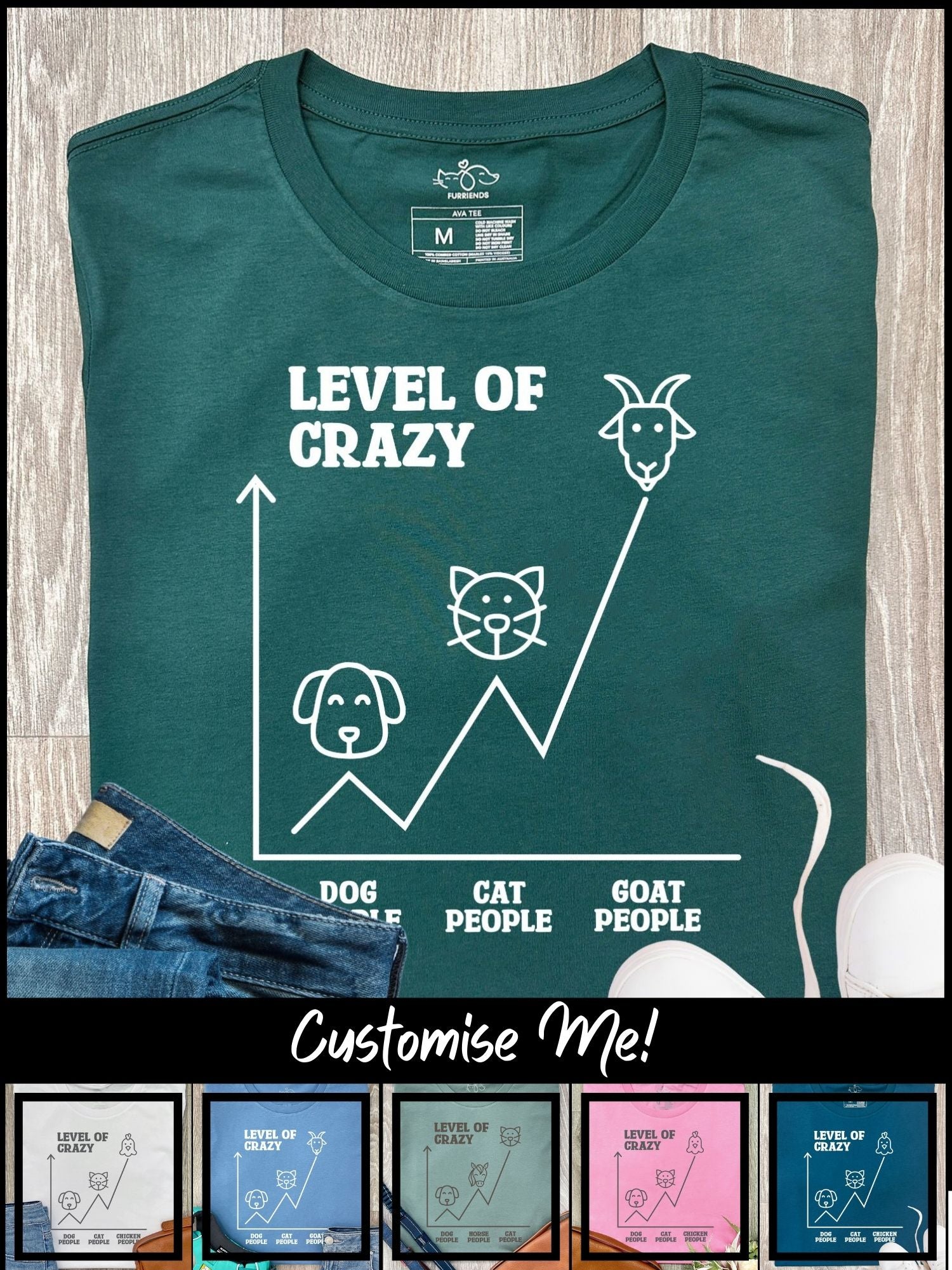 Level Of Crazy Ava Women's Regular Fit Tee (Customisable)