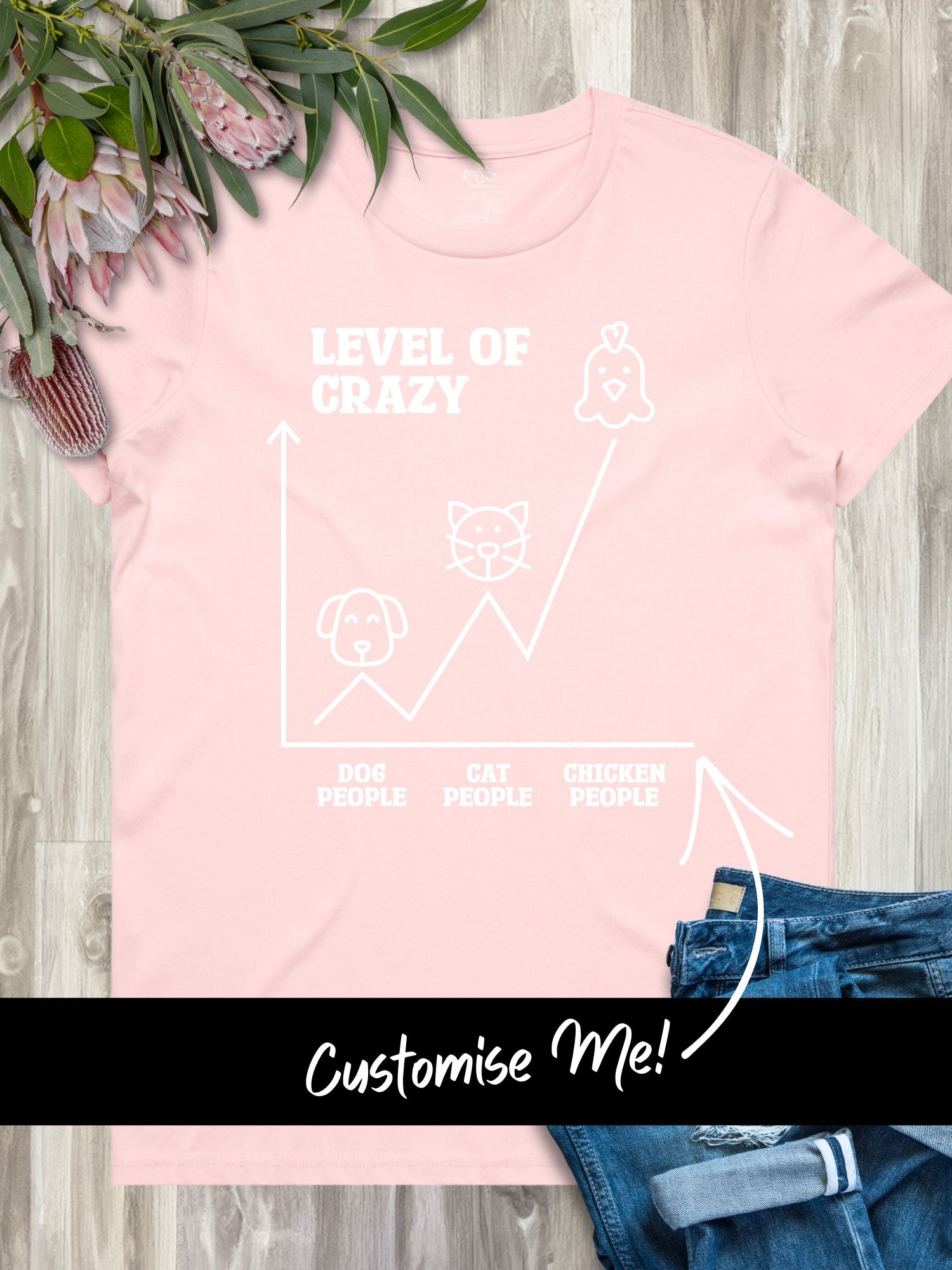 Level Of Crazy Ava Women's Regular Fit Tee (Customisable)