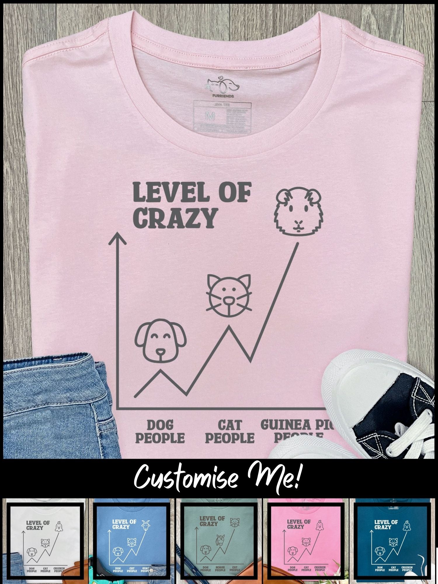 Level Of Crazy Ava Women's Regular Fit Tee (Customisable)