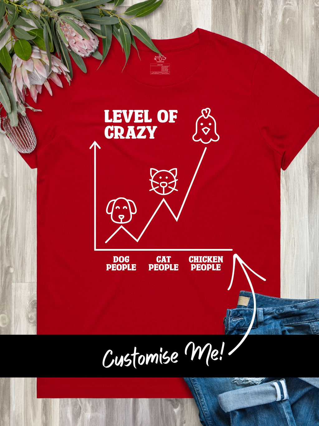 Level Of Crazy Ava Women's Regular Fit Tee (Customisable)