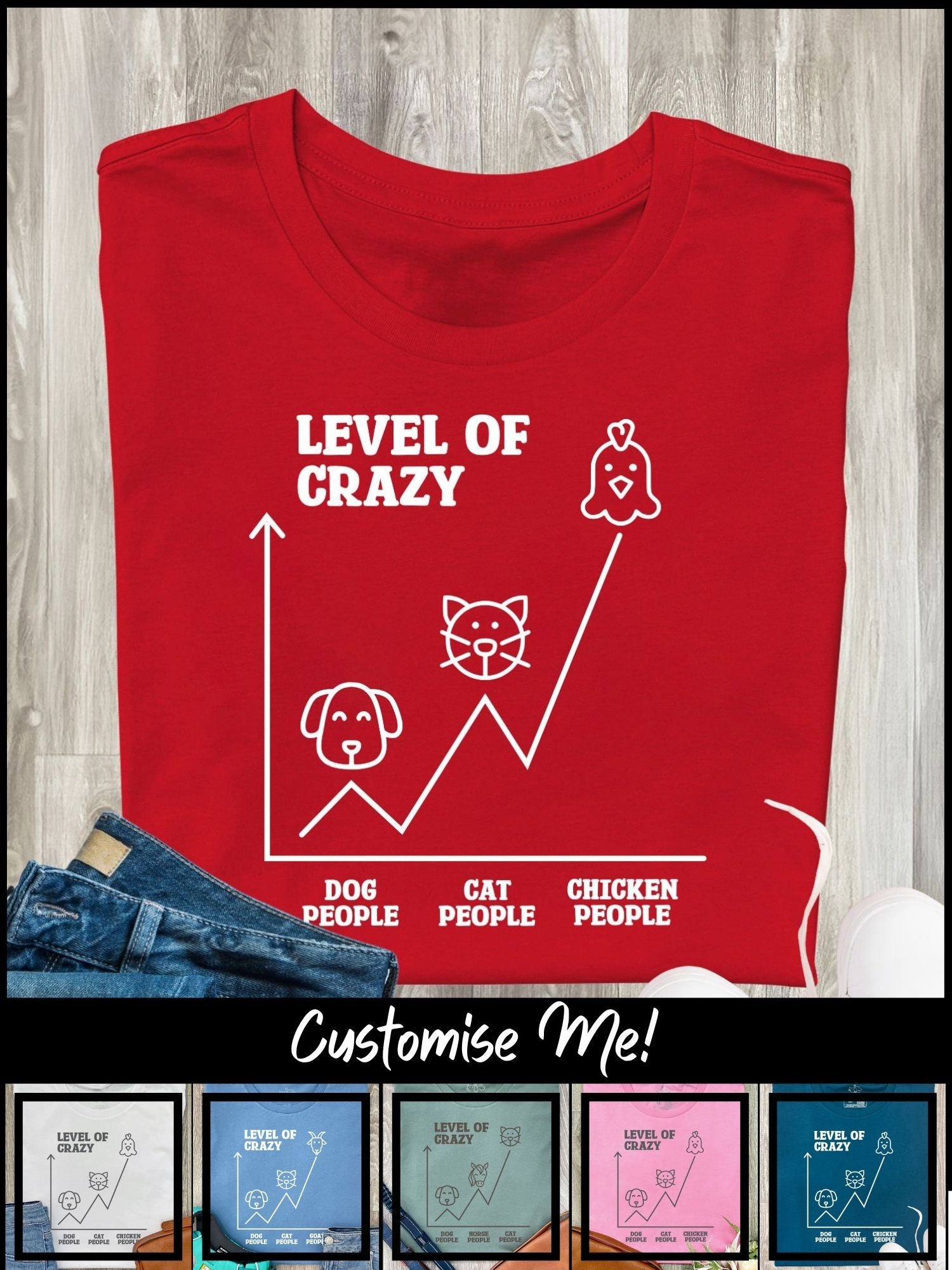 Level Of Crazy Ava Women's Regular Fit Tee (Customisable)