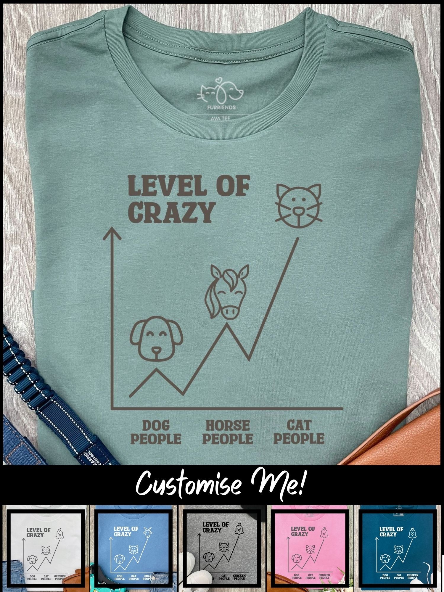 Level Of Crazy Ava Women's Regular Fit Tee (Customisable)