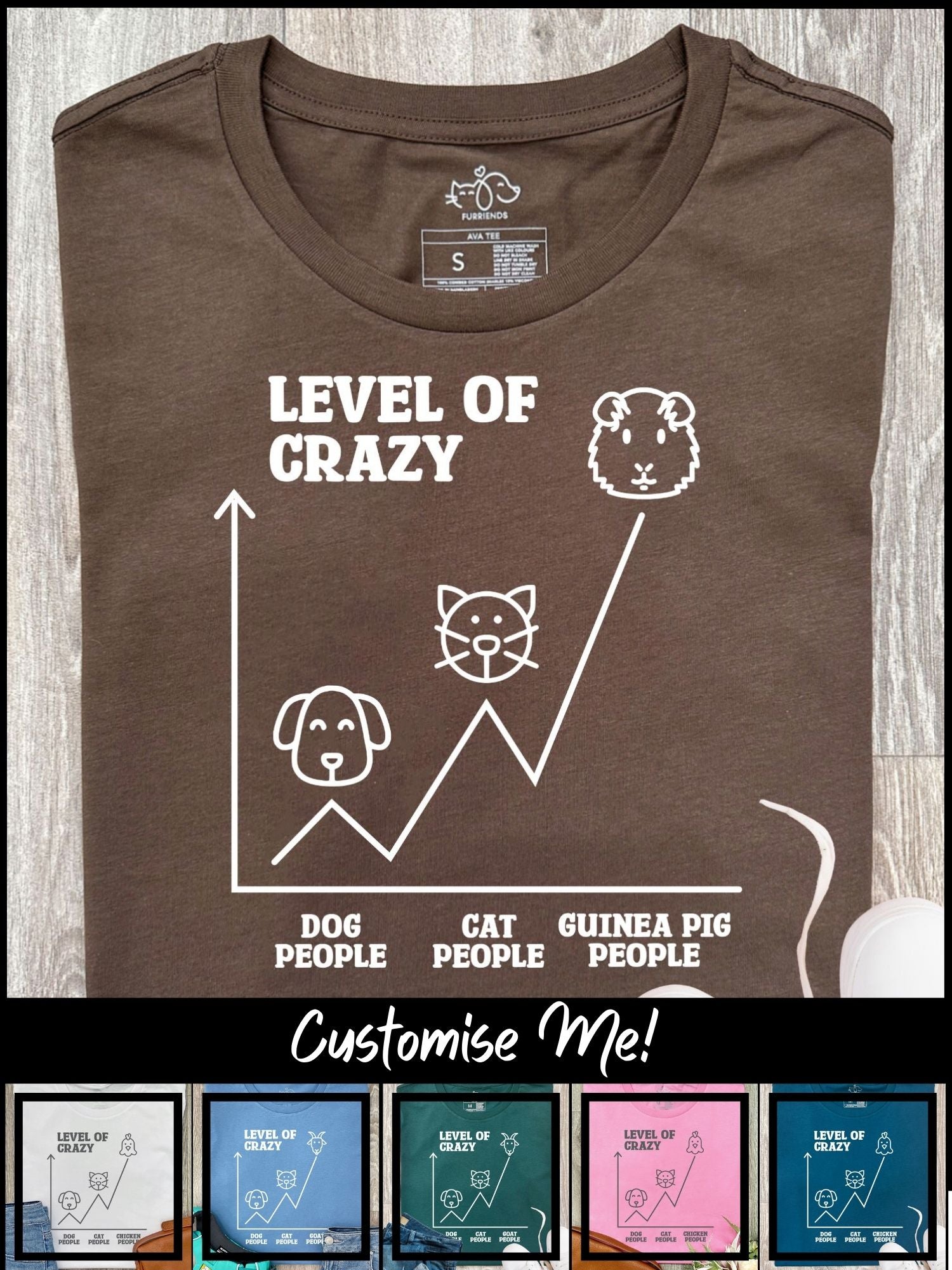 Level Of Crazy Ava Women's Regular Fit Tee (Customisable)