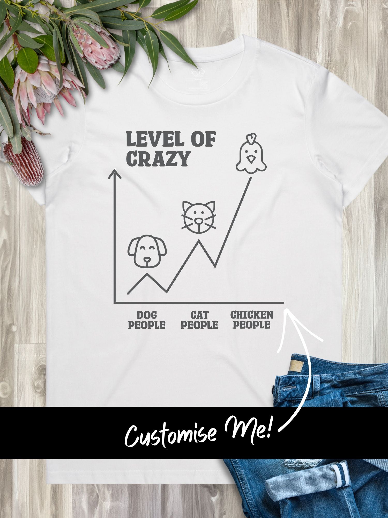 Level Of Crazy Ava Women's Regular Fit Tee (Customisable)