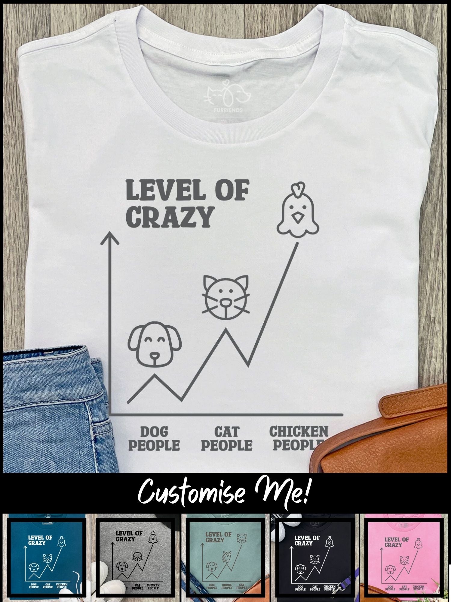 Level Of Crazy Ava Women's Regular Fit Tee (Customisable)