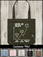 Level Of Crazy Edith Tote Bag (Customisable)