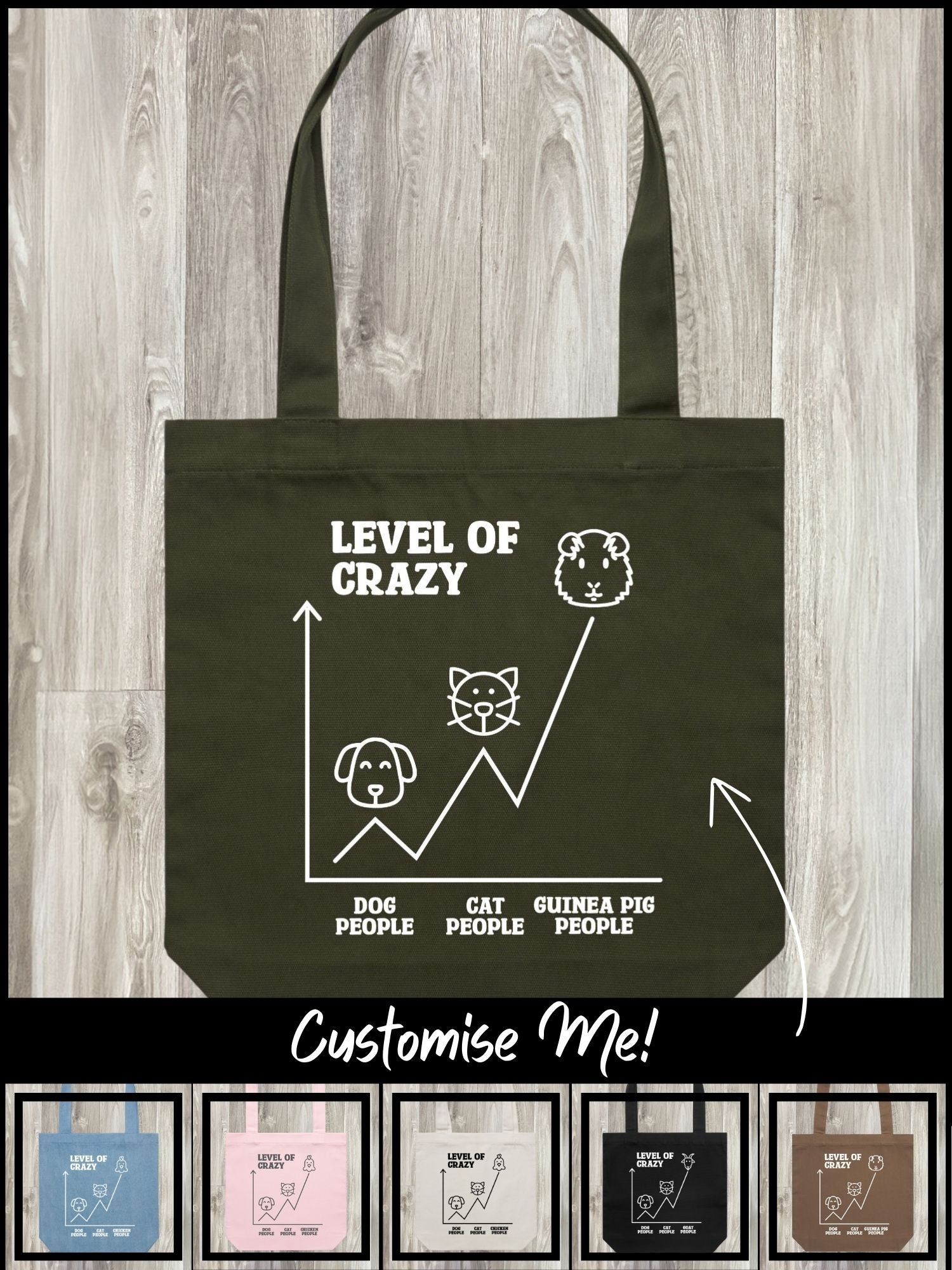 Level Of Crazy Edith Tote Bag (Customisable)