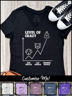 Level Of Crazy Emma V-Neck Tee (Customisable)