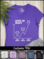Level Of Crazy Emma V-Neck Tee (Customisable)