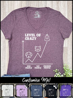 Level Of Crazy Emma V-Neck Tee (Customisable)