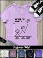 Level Of Crazy Emma V-Neck Tee (Customisable)