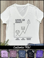 Level Of Crazy Emma V-Neck Tee (Customisable)