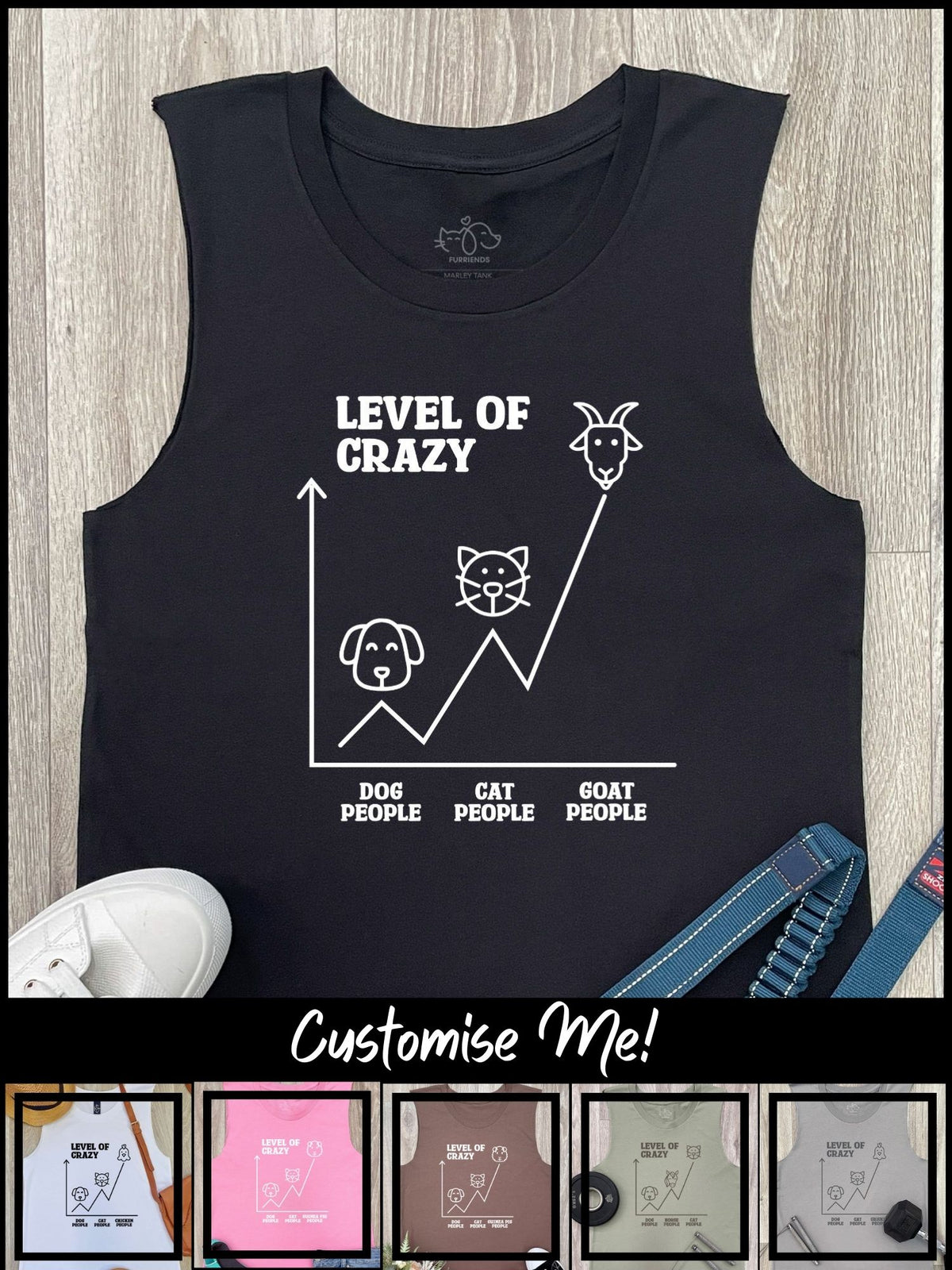 Level Of Crazy Marley Tank (Customisable)