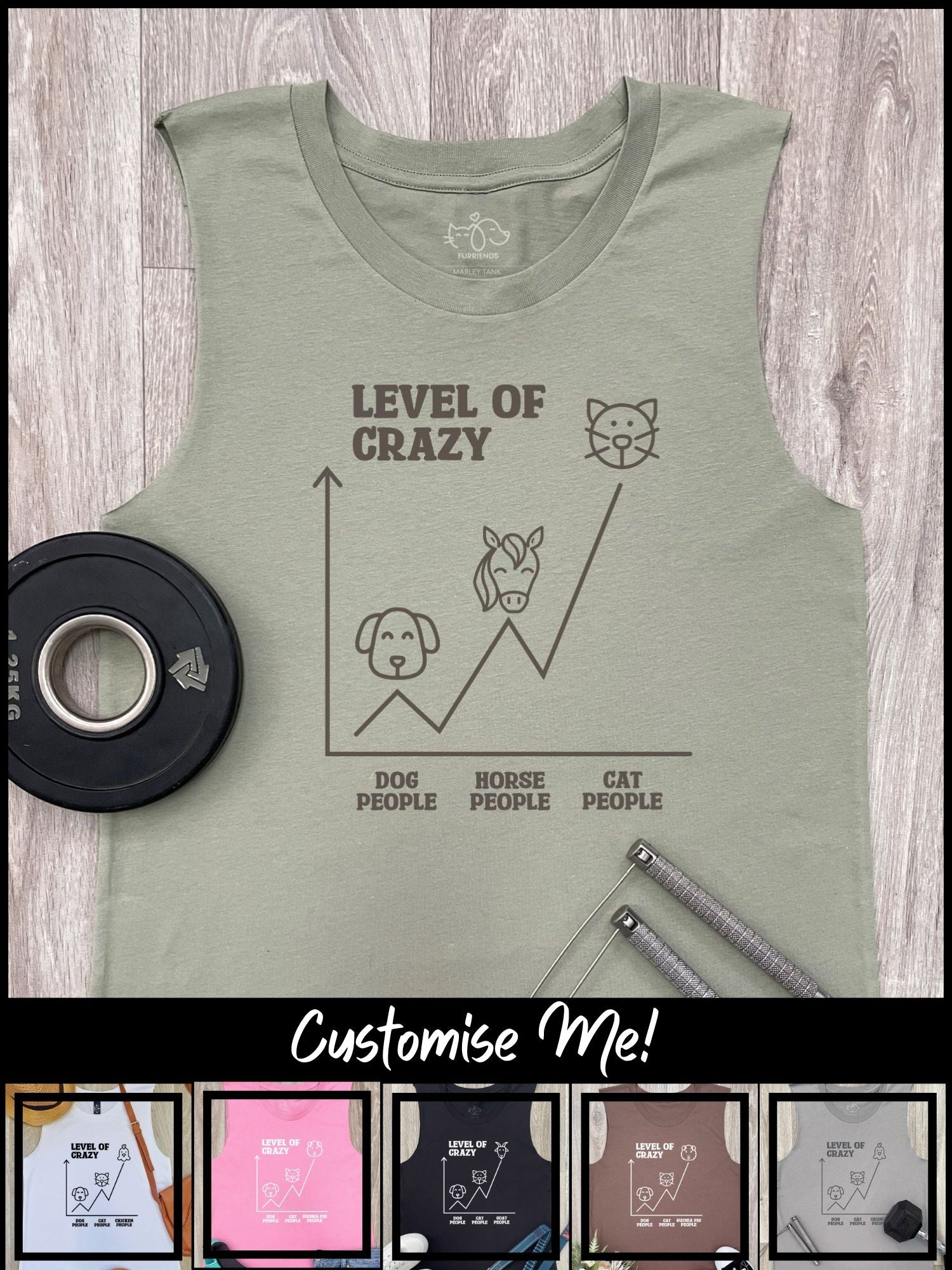 Level Of Crazy Marley Tank (Customisable)
