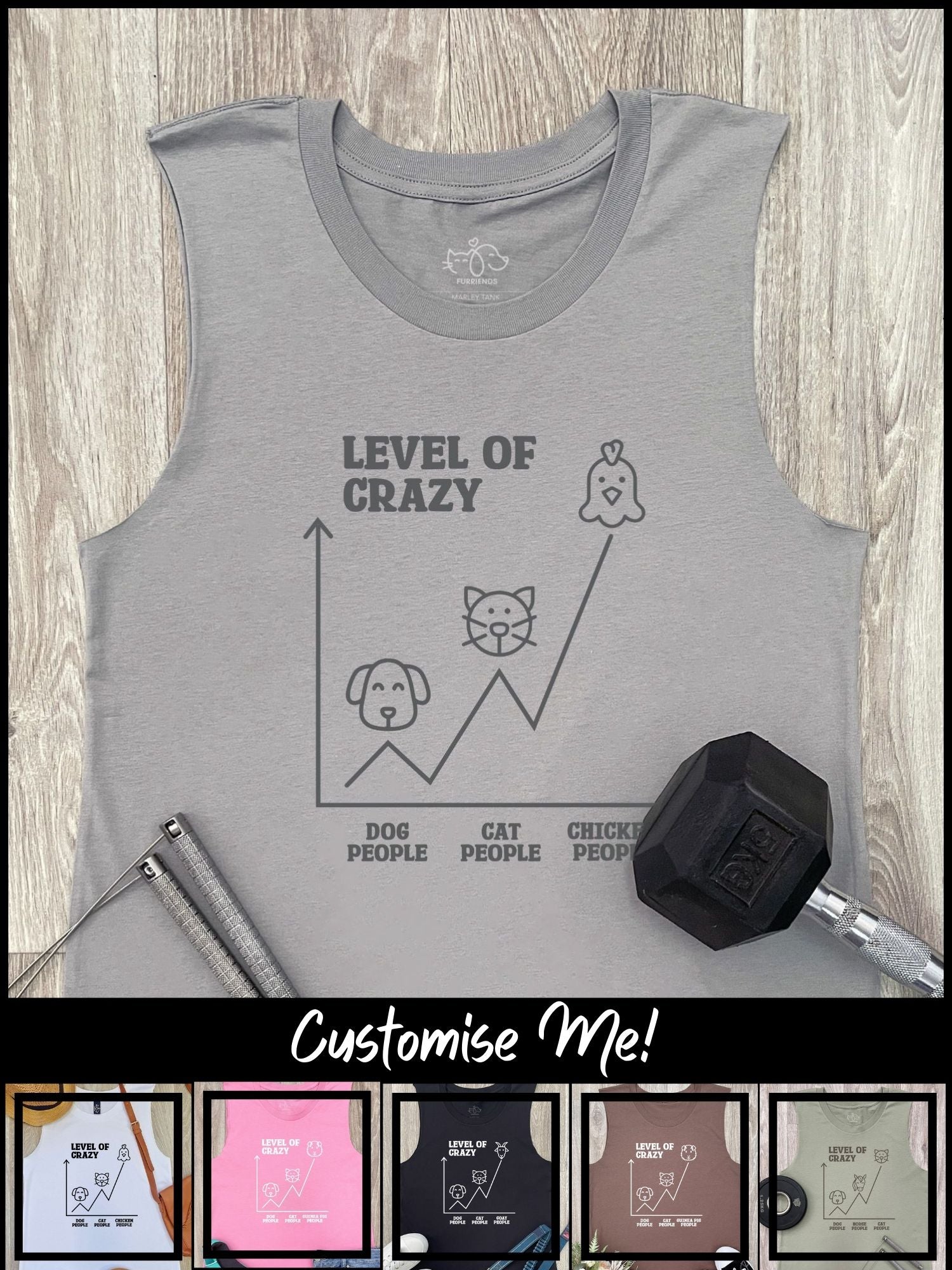 Level Of Crazy Marley Tank (Customisable)