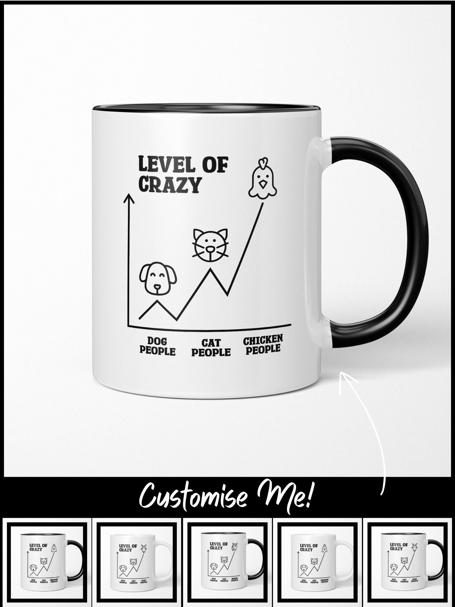 Level of Crazy Ceramic Mug (Customisable)