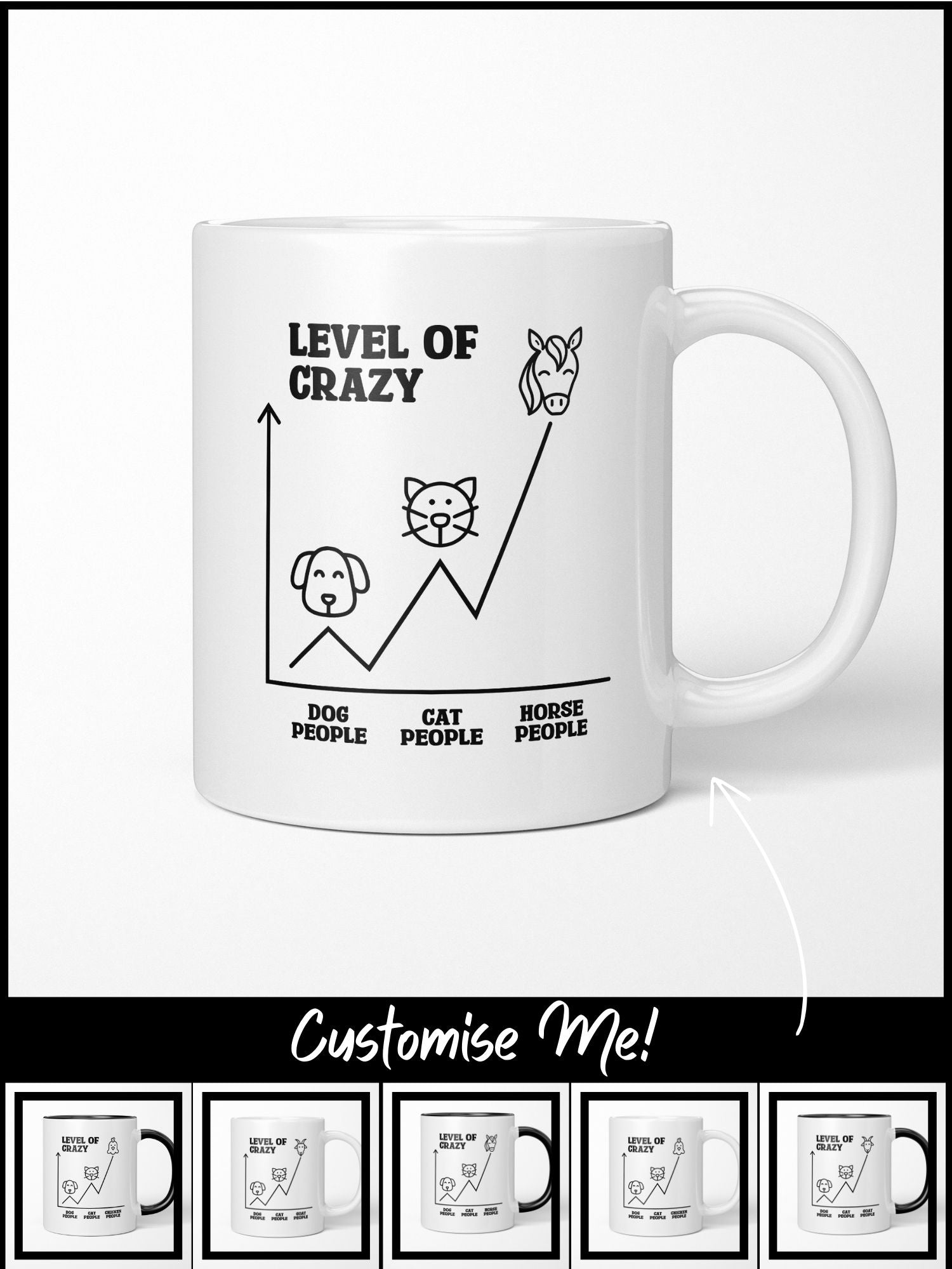 Level of Crazy Ceramic Mug (Customisable)