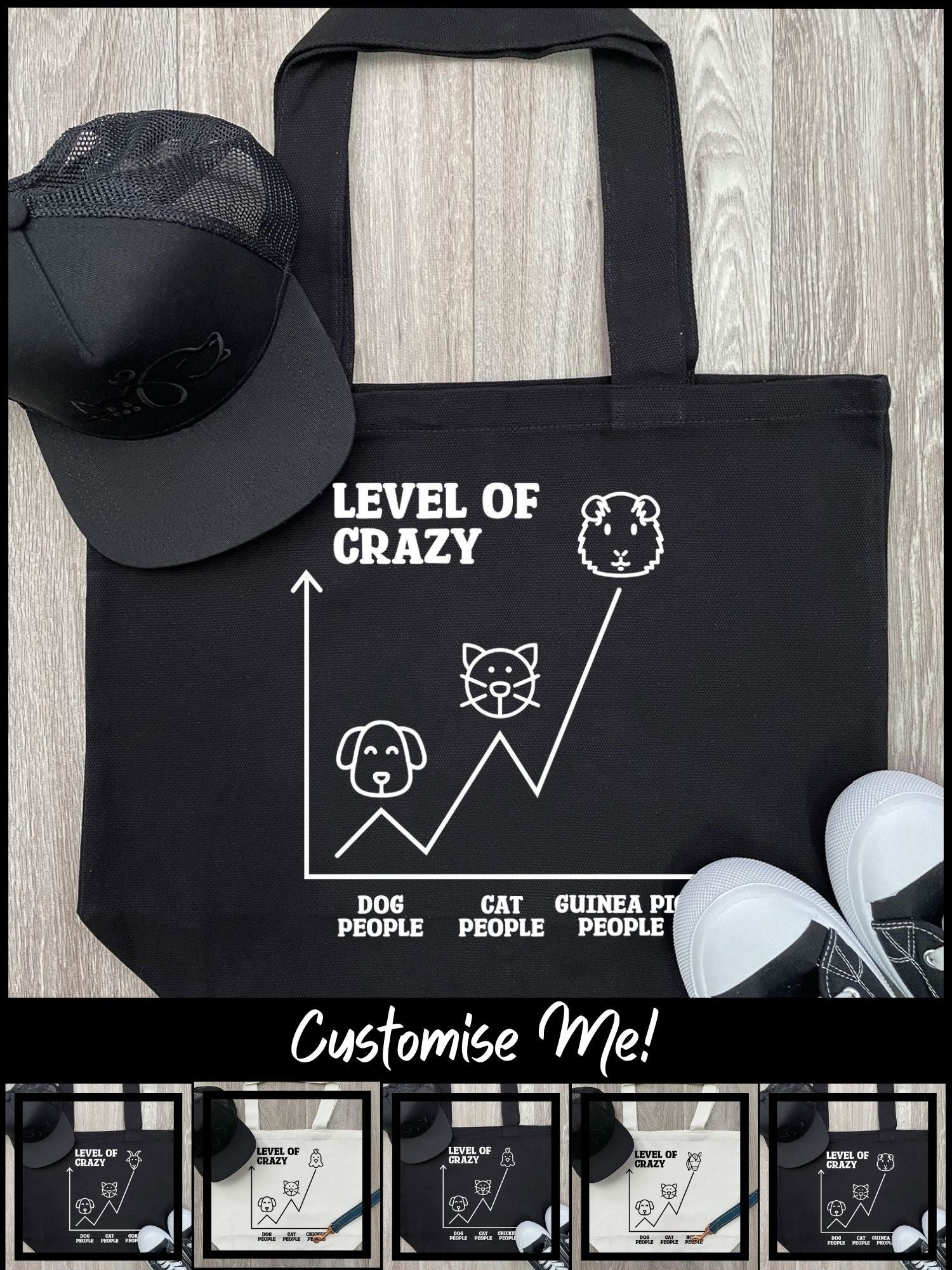 Level Of Crazy Stella Tote Bag (Customisable)