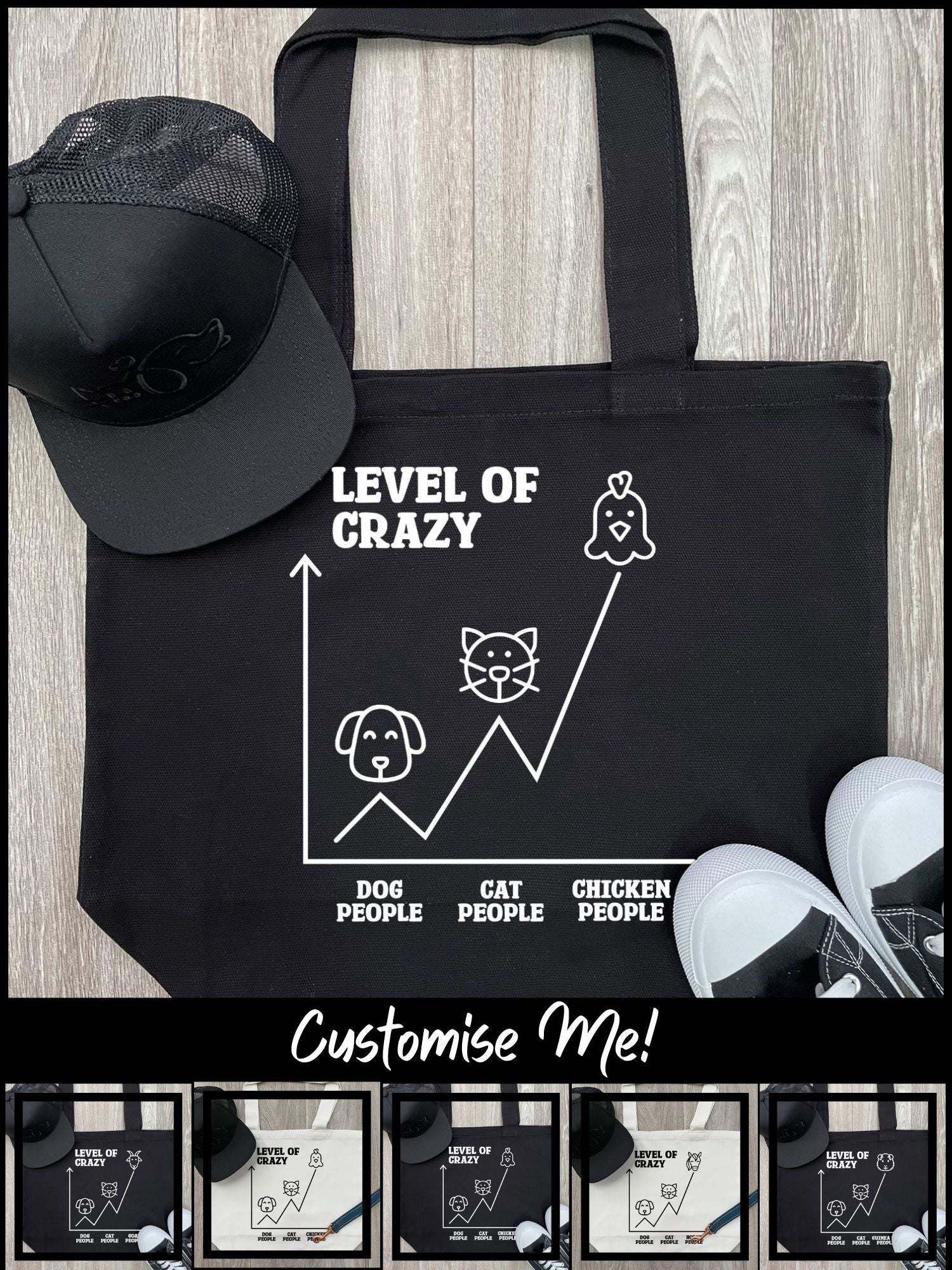 Level Of Crazy Stella Tote Bag (Customisable)