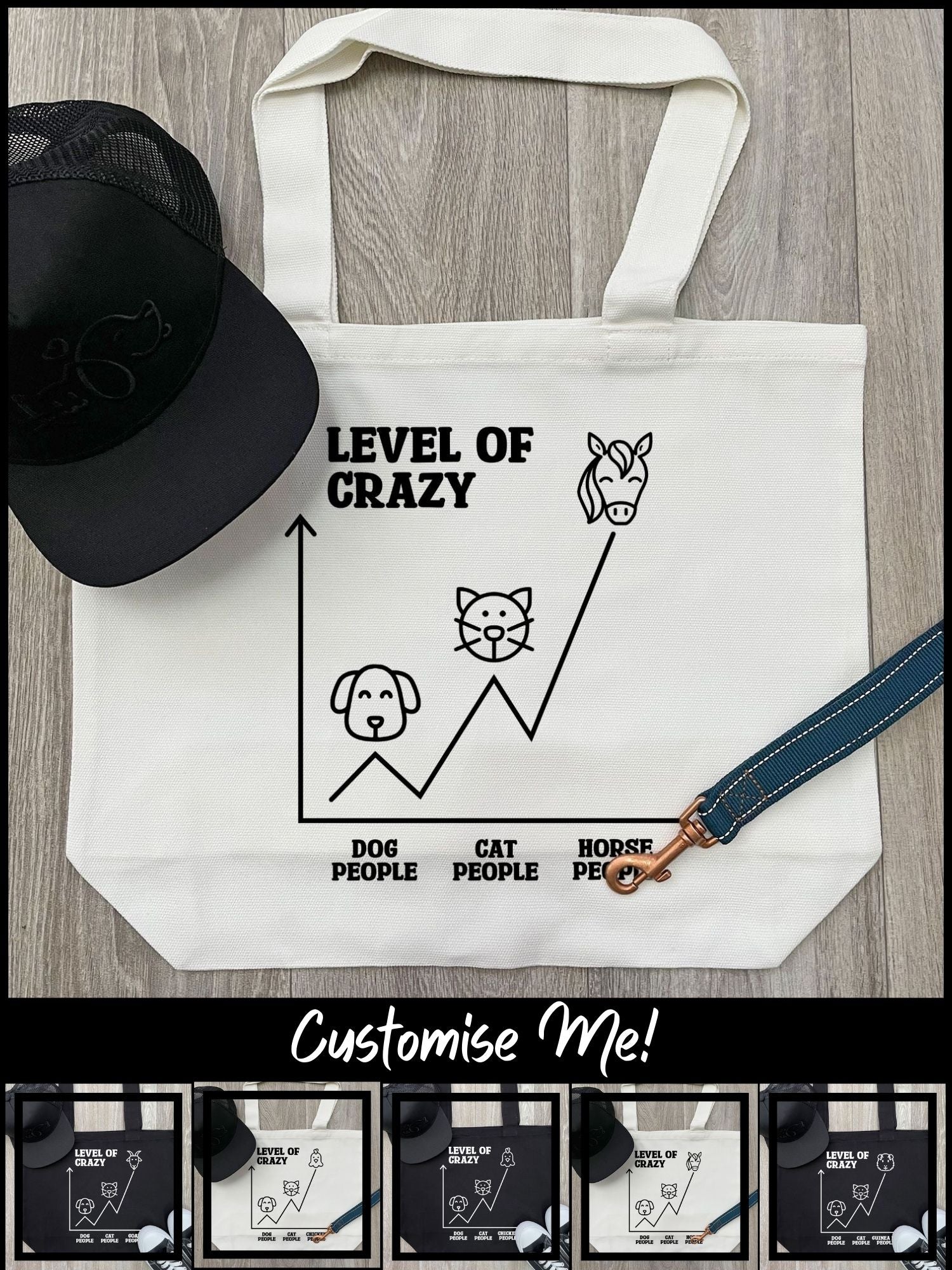 Level Of Crazy Stella Tote Bag (Customisable)
