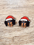 Dachshund Christmas Edition ColourPop Stud Earrings