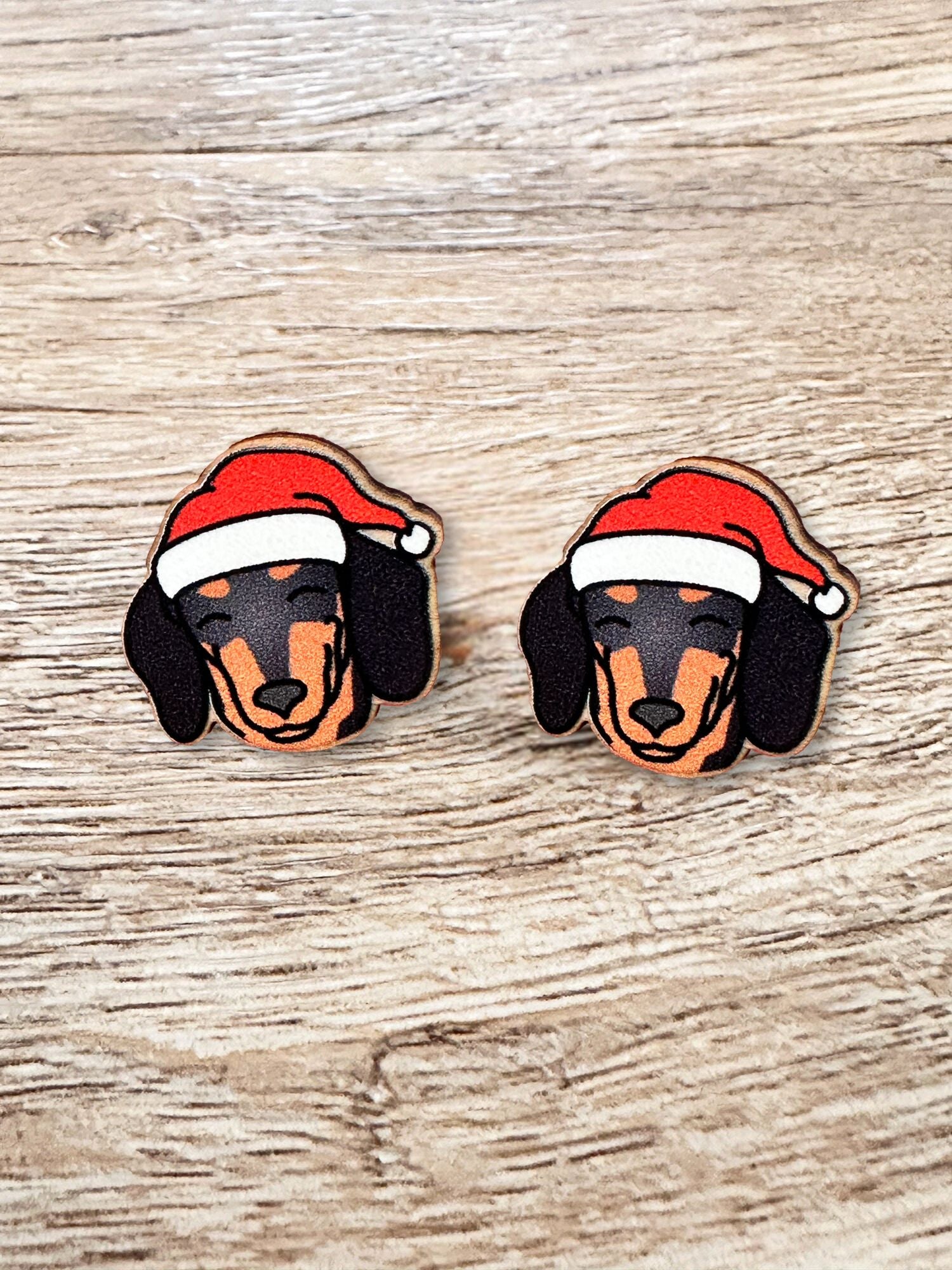 Dachshund Christmas Edition ColourPop Stud Earrings