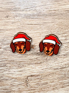 Dachshund Christmas Edition ColourPop Stud Earrings