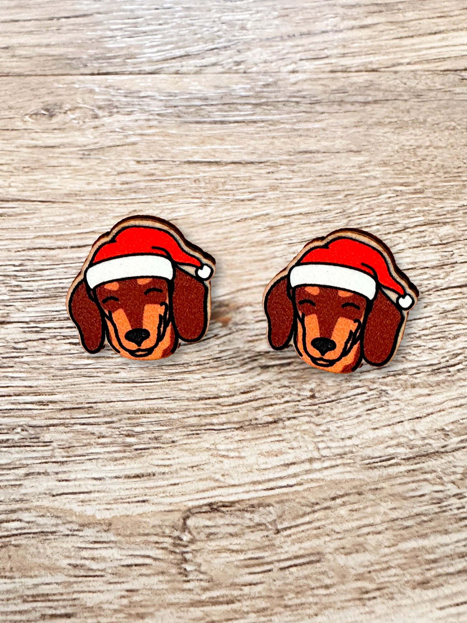Dachshund Christmas Edition ColourPop Stud Earrings
