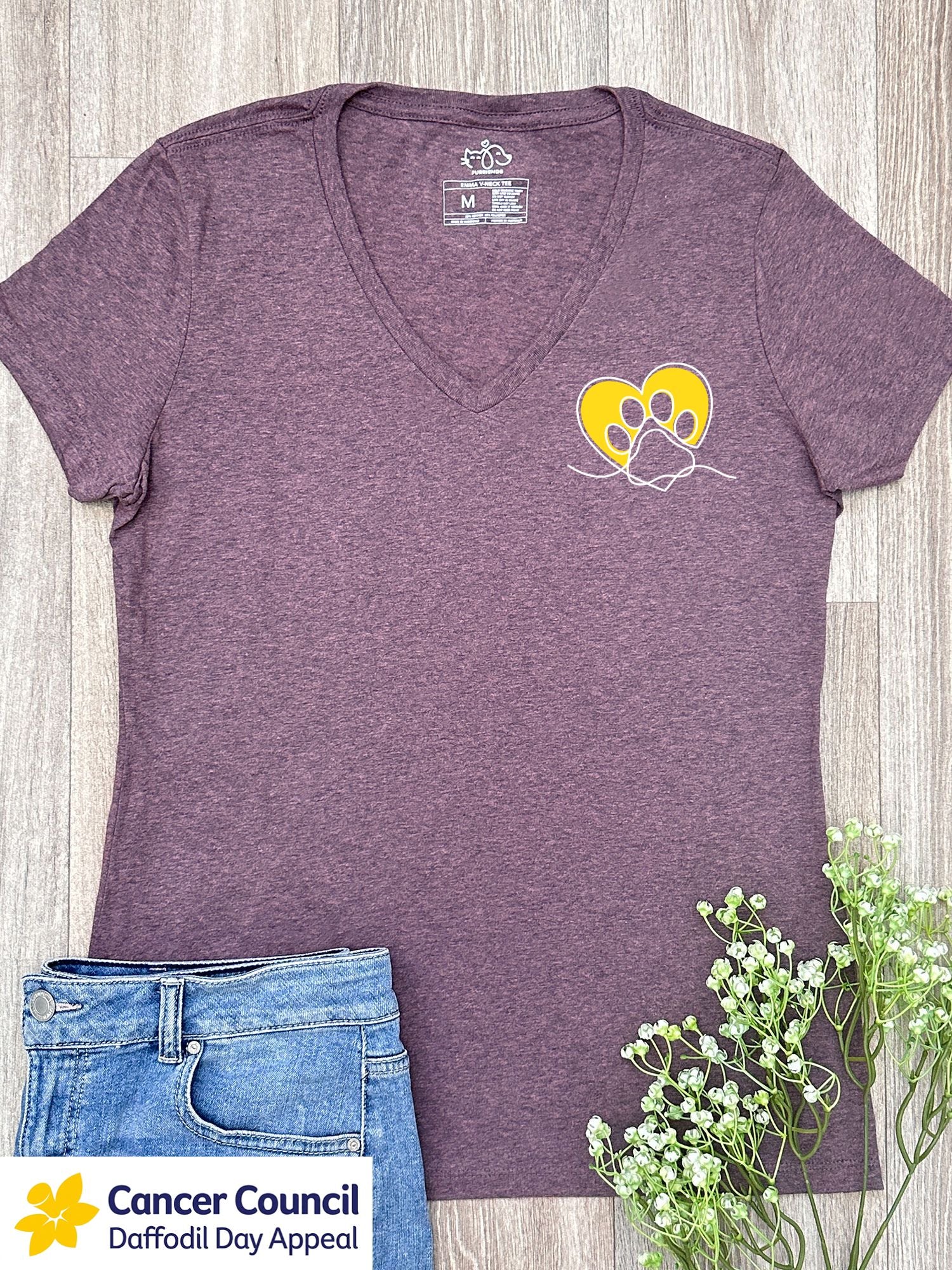 LIMITED EDITION Paw Prints On My Heart Emma Women's V-Neck Tee