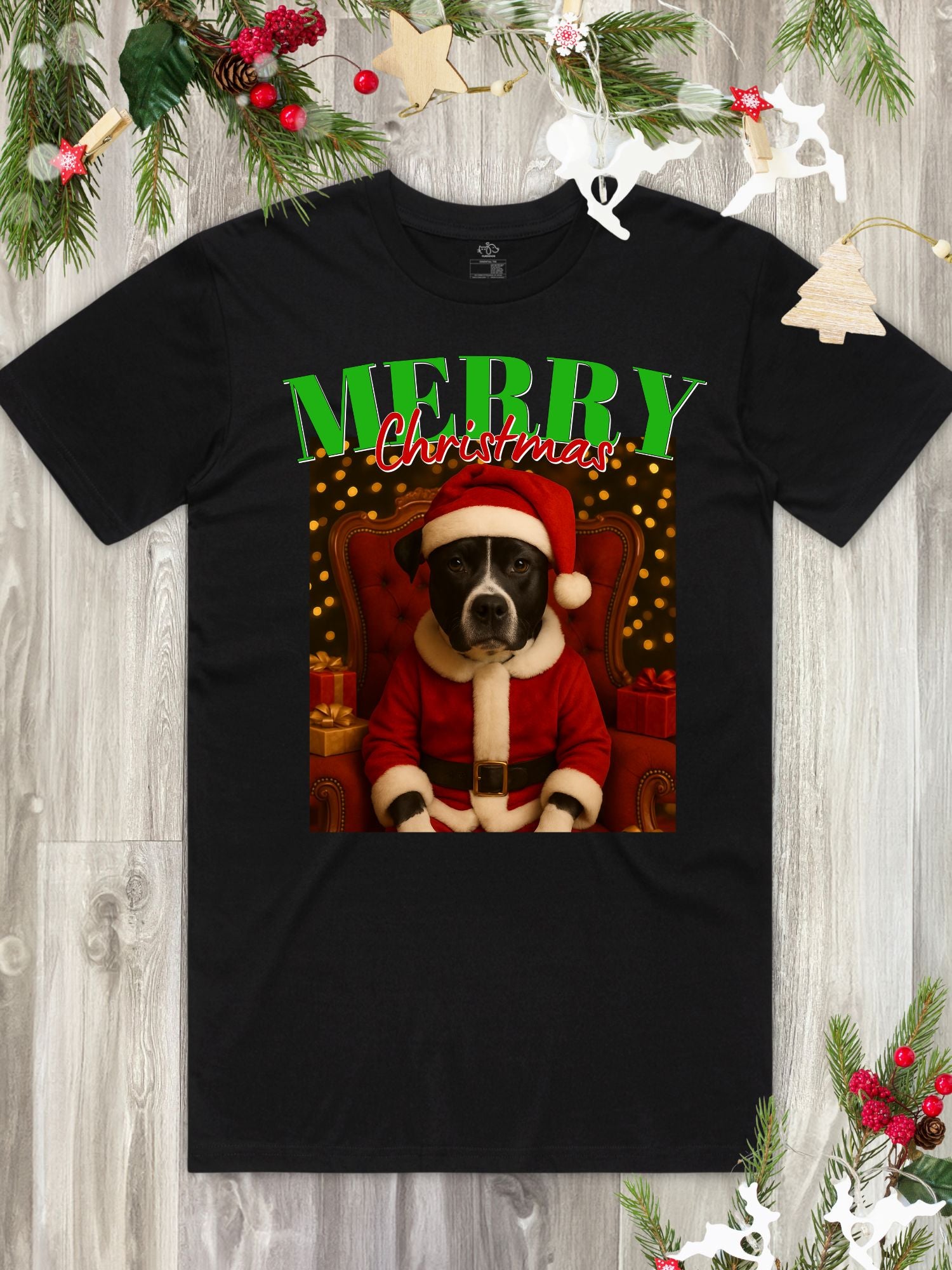Santa Paws Custom Photo Regular Fit T-shirt