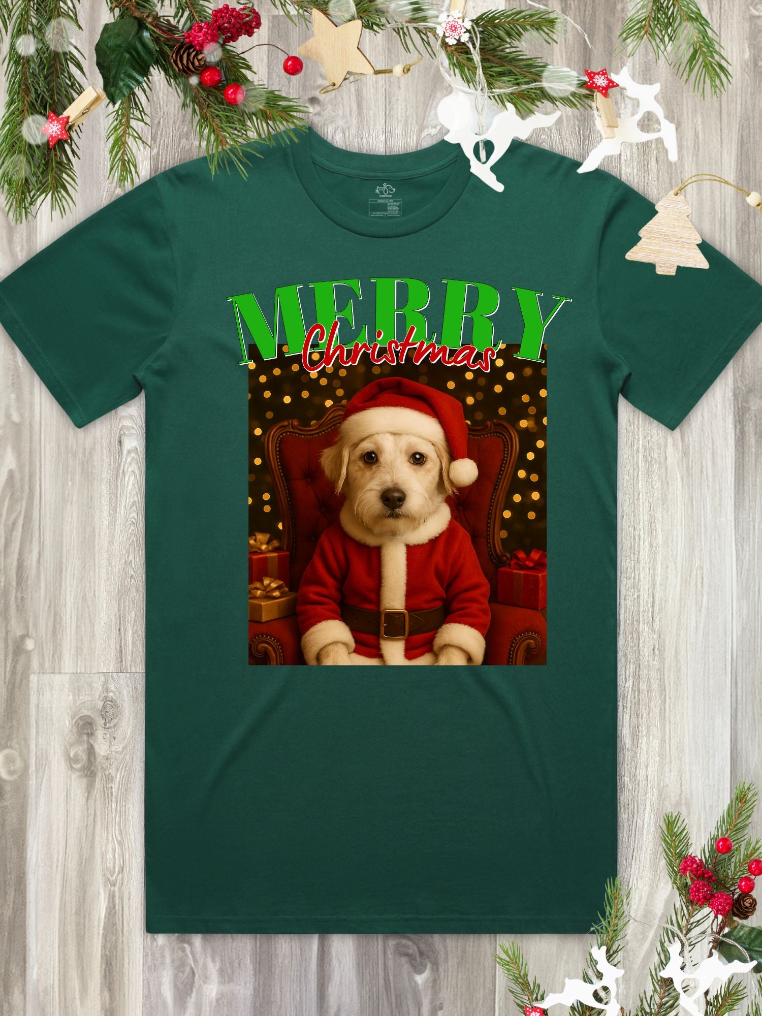Santa Paws Custom Photo Regular Fit T-shirt