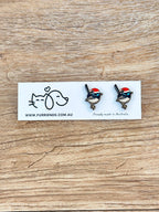 Superb Fairy Wren Christmas Edition ColourPop Stud Earrings