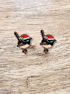 Superb Fairy Wren Christmas Edition ColourPop Stud Earrings