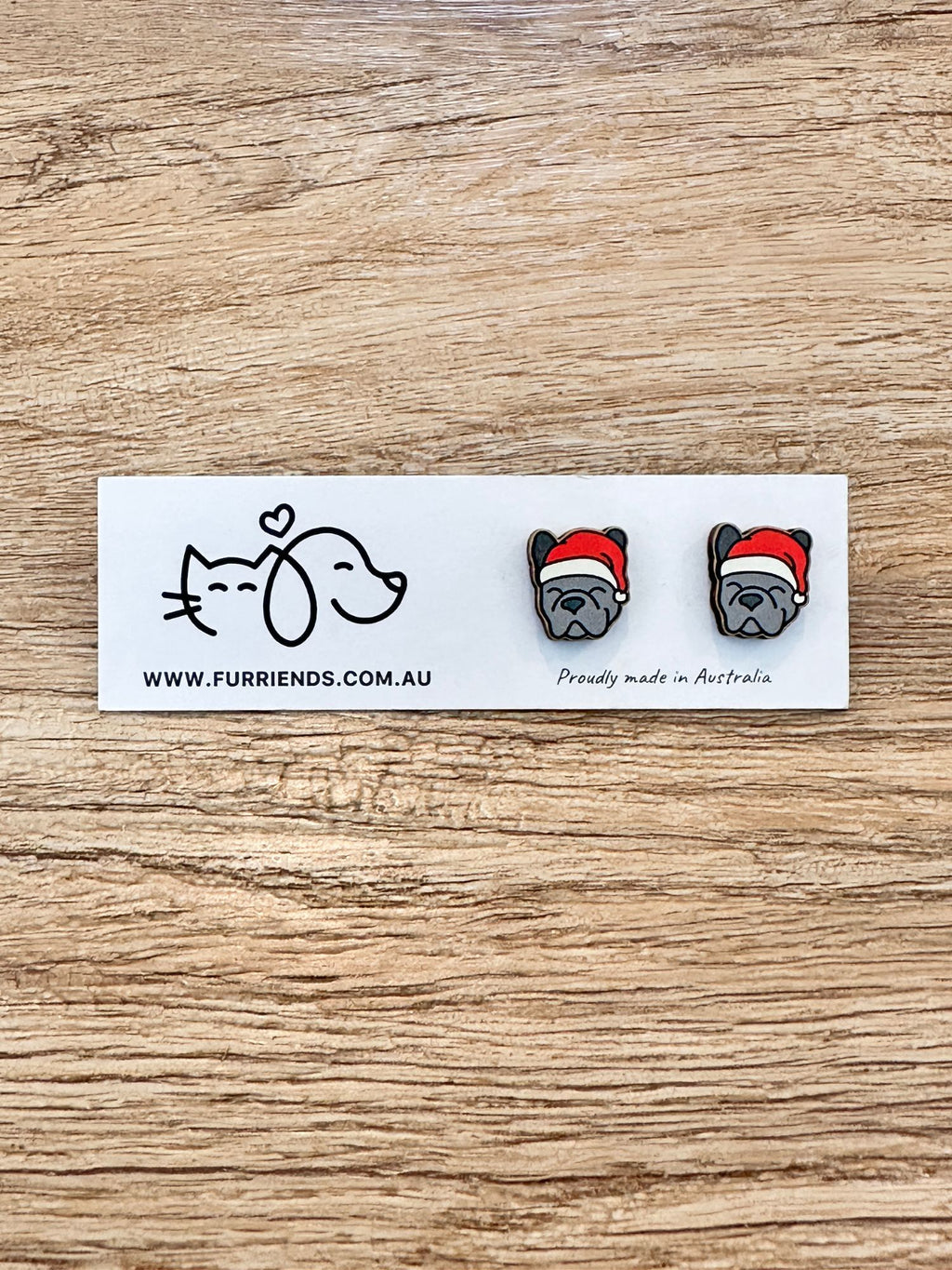 French Bulldog Christmas Edition ColourPop Stud Earrings
