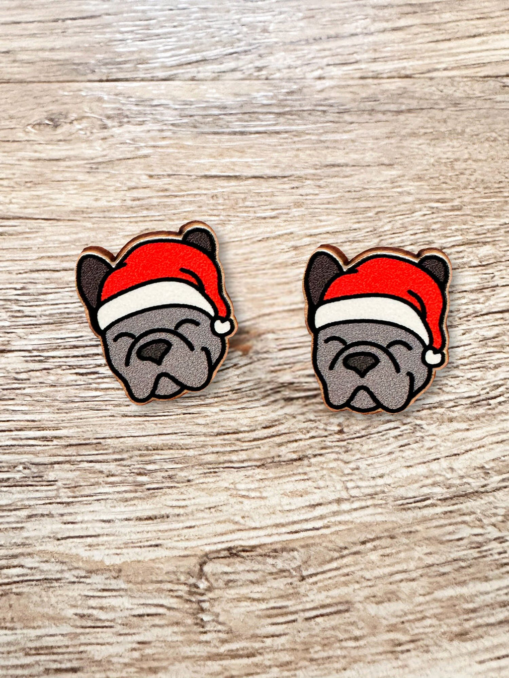 French Bulldog Christmas Edition ColourPop Stud Earrings