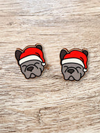 French Bulldog Christmas Edition ColourPop Stud Earrings