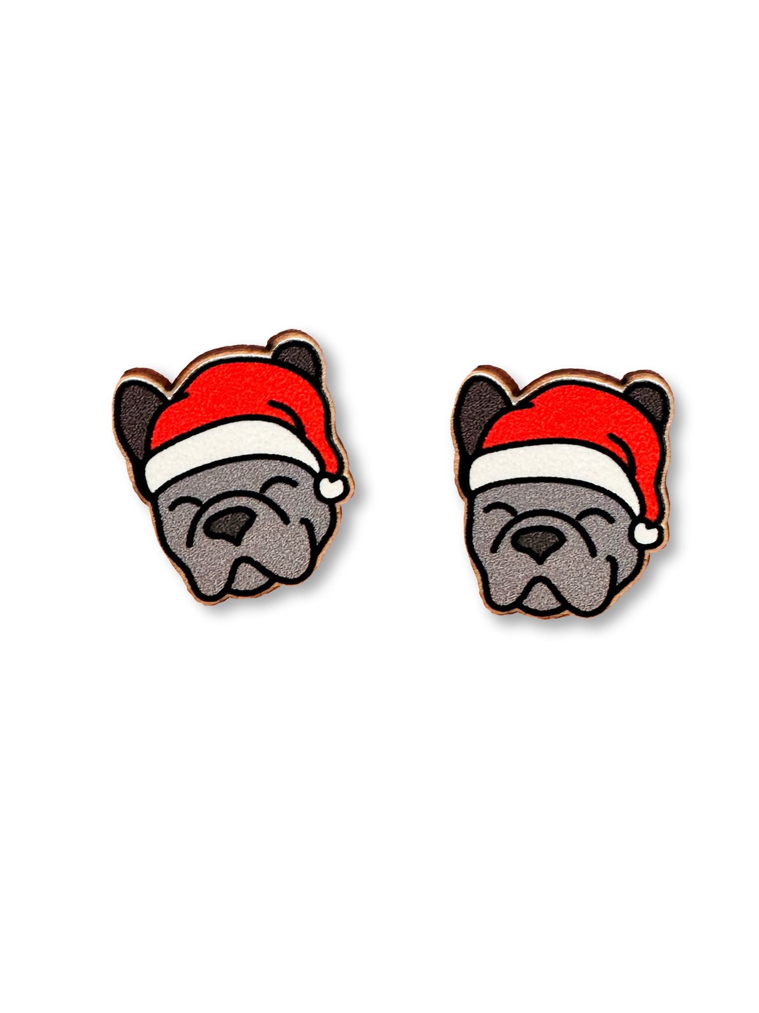 French Bulldog Christmas Edition ColourPop Stud Earrings