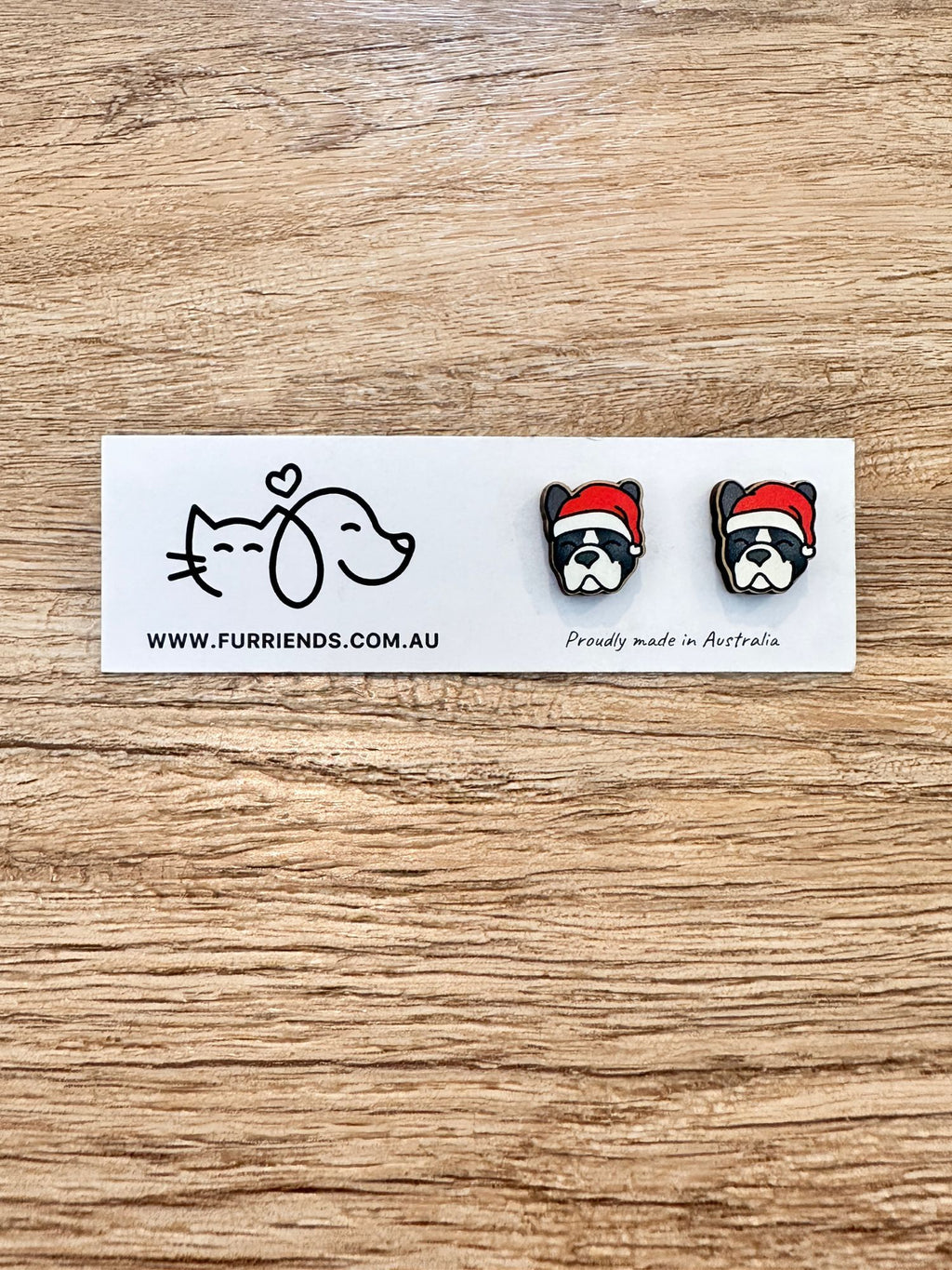 French Bulldog Christmas Edition ColourPop Stud Earrings