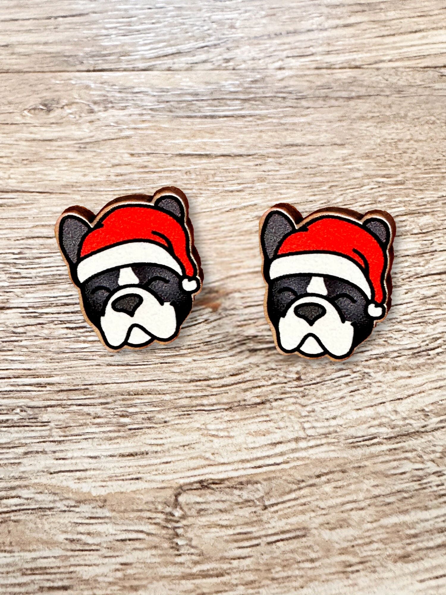 French Bulldog Christmas Edition ColourPop Stud Earrings
