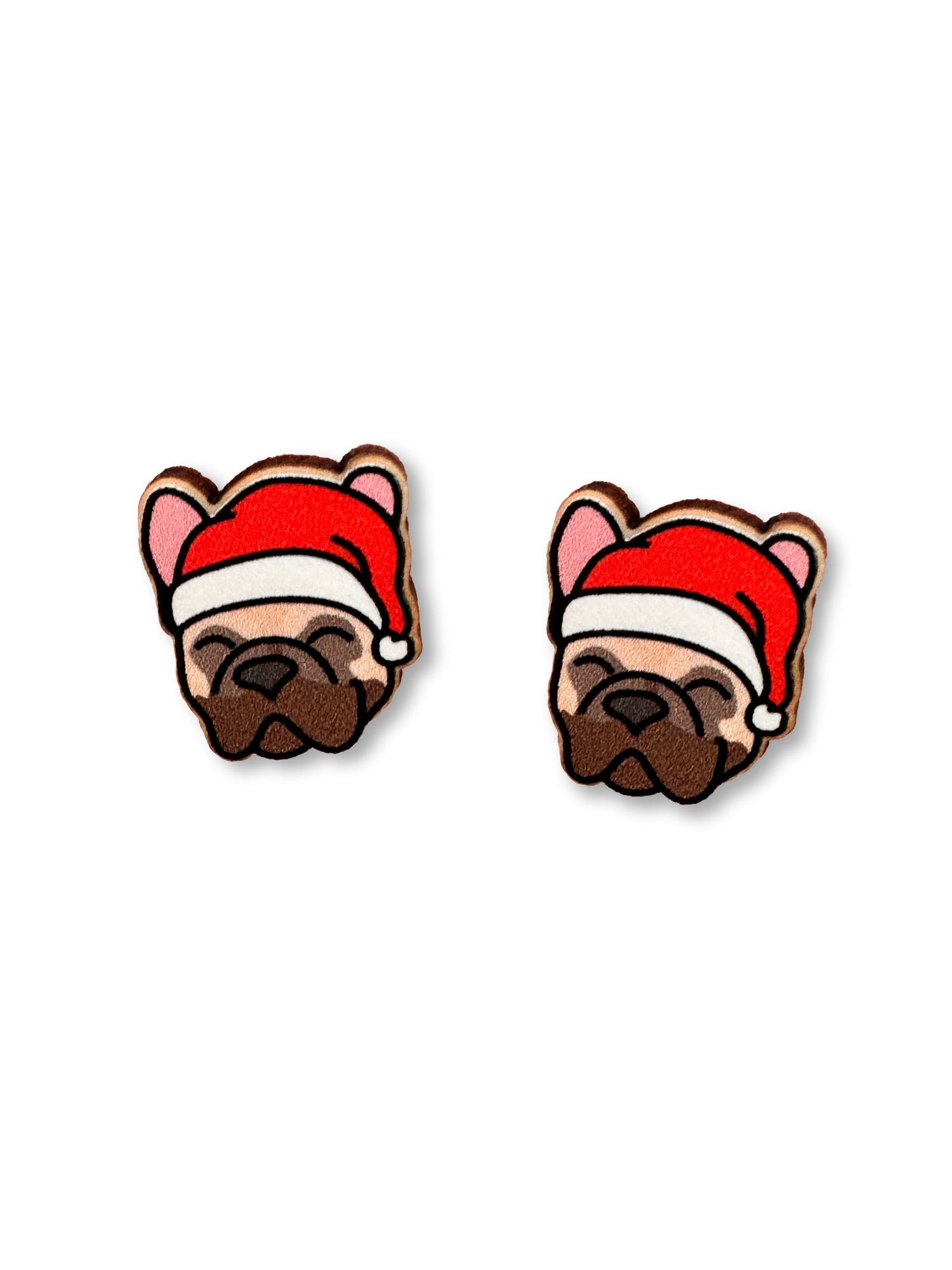 French Bulldog Christmas Edition ColourPop Stud Earrings