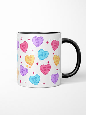 Candy Hearts - Cat Ceramic Mug