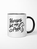 Horses Set Me Free Ceramic Mug