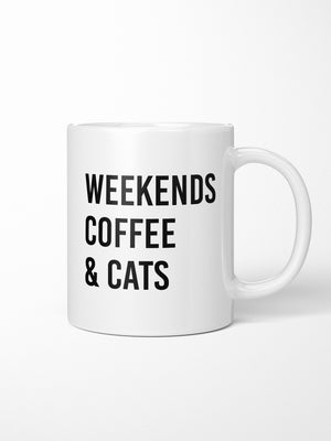 Weekends Coffee & Cats Ceramic Mug