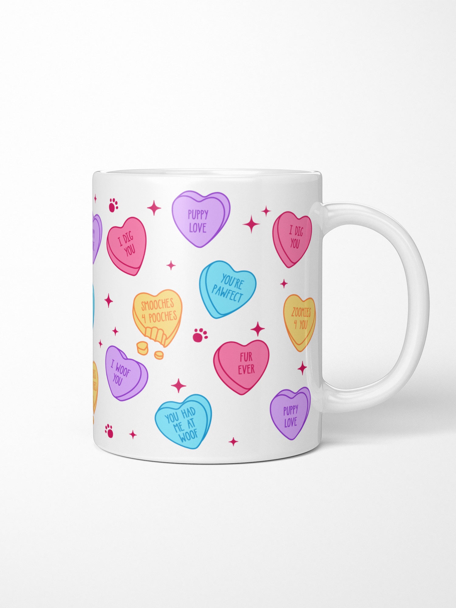 Candy Hearts - Dog Ceramic Mug
