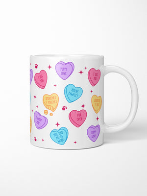 Candy Hearts - Dog Ceramic Mug